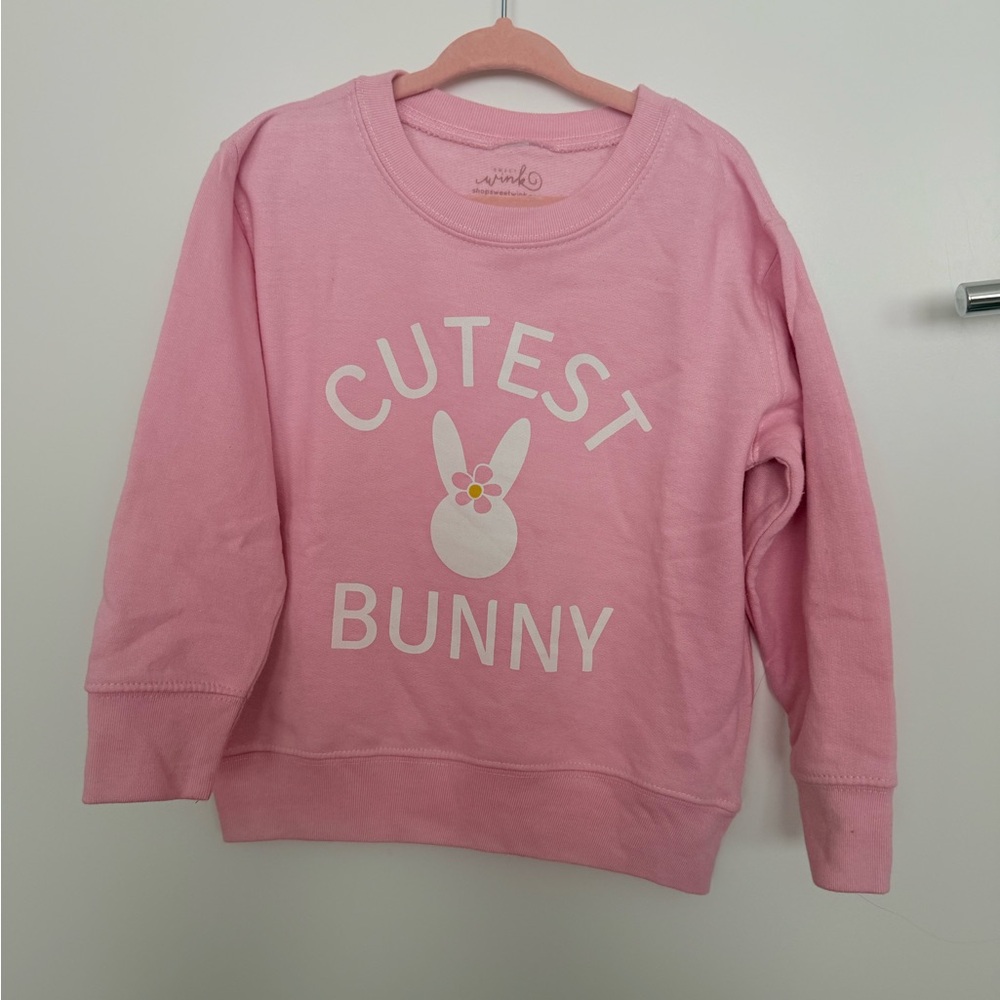 Sweet Wink Pink Bunny Graphic Sweatshirt Girls Easter size 4T